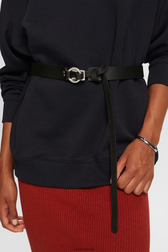 dodatki sl Esprit ženske usnjen poteg skozi pas Črna 6X44618