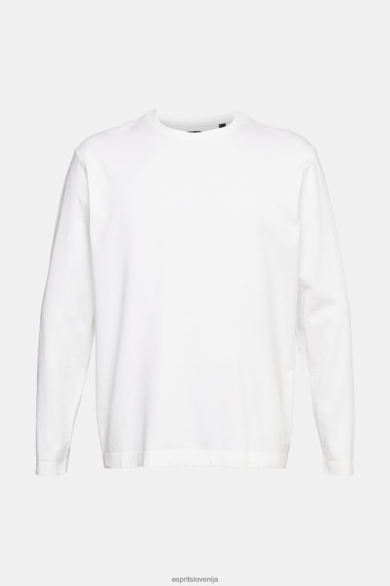 dolgi rokav sl Esprit moški majica z dolgimi rokavi iz džersija bela 6X446947