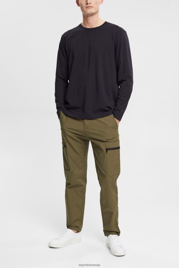 dolgi rokav sl Esprit moški majica z dolgimi rokavi iz džersija Črna 6X446946