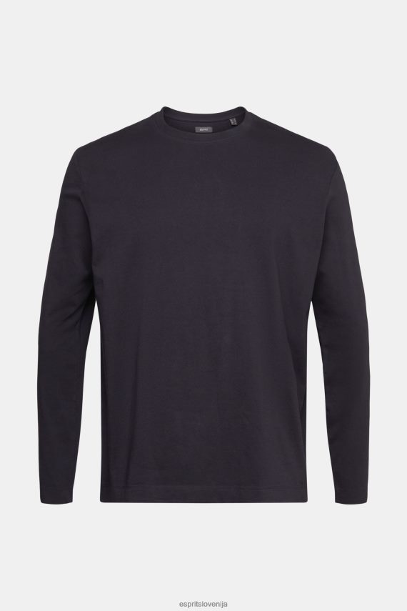 dolgi rokav sl Esprit moški majica z dolgimi rokavi iz džersija Črna 6X446946