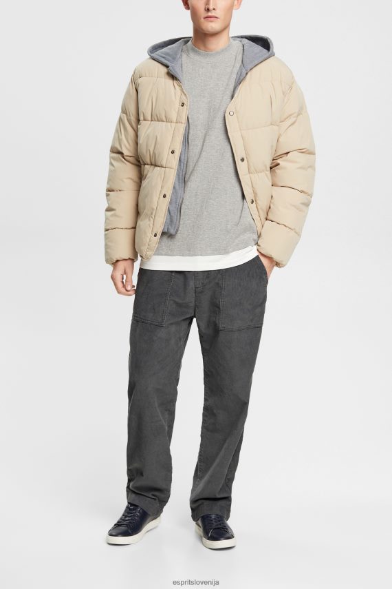 dolgi rokav sl Esprit moški rebrast zgornji del z dolgimi rokavi svetlo siva 6X446817