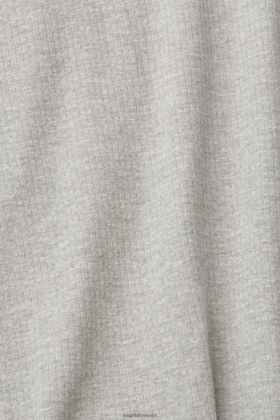 dolgi rokav sl Esprit moški rebrast zgornji del z dolgimi rokavi svetlo siva 6X446817