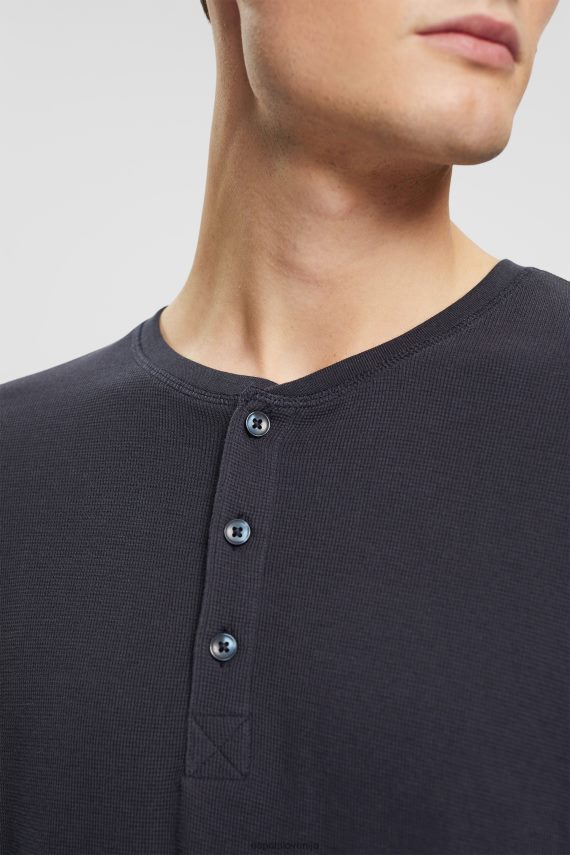 dolgi rokav sl Esprit moški vafelj majica z dolgimi rokavi, 100% bombaž mornarica 6X446822