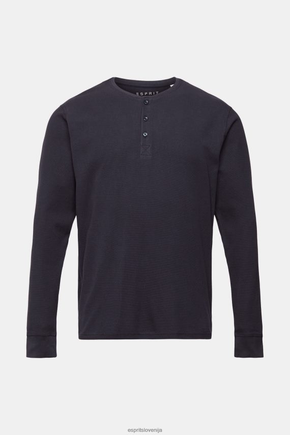 dolgi rokav sl Esprit moški vafelj majica z dolgimi rokavi, 100% bombaž mornarica 6X446822