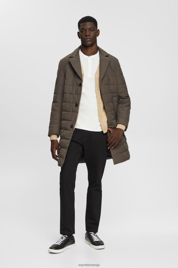 dolgi rokav sl Esprit moški vafelj pique top z dolgimi rokavi umazano bela 6X446696