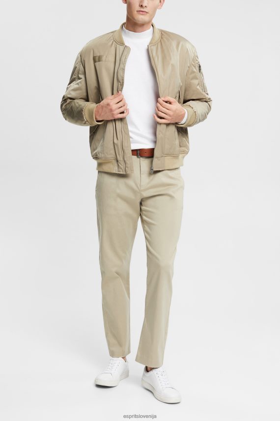 dolgi rokav sl Esprit moški vrh z dolgimi rokavi in ​​stoječim ovratnikom bela 6X446943