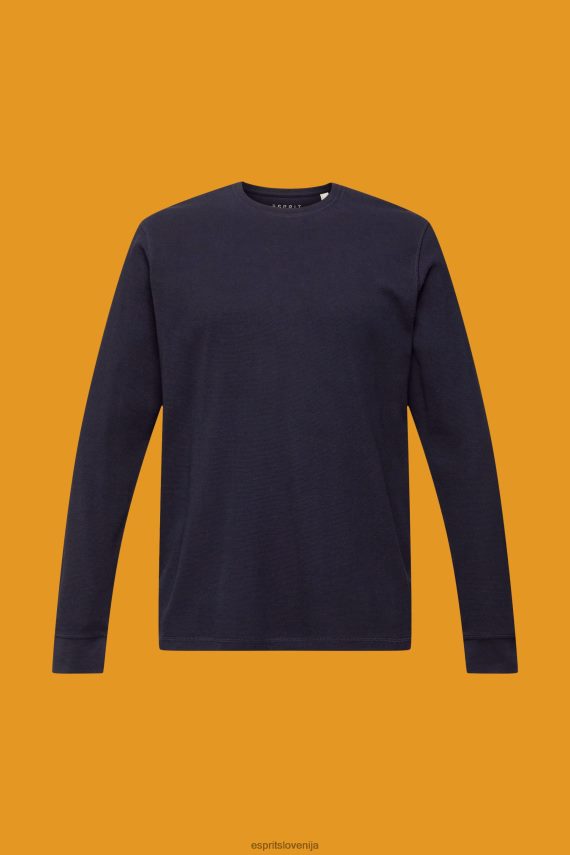 dolgi rokav sl Esprit moški waffle pique majica z dolgimi rokavi mornarica 6X446824