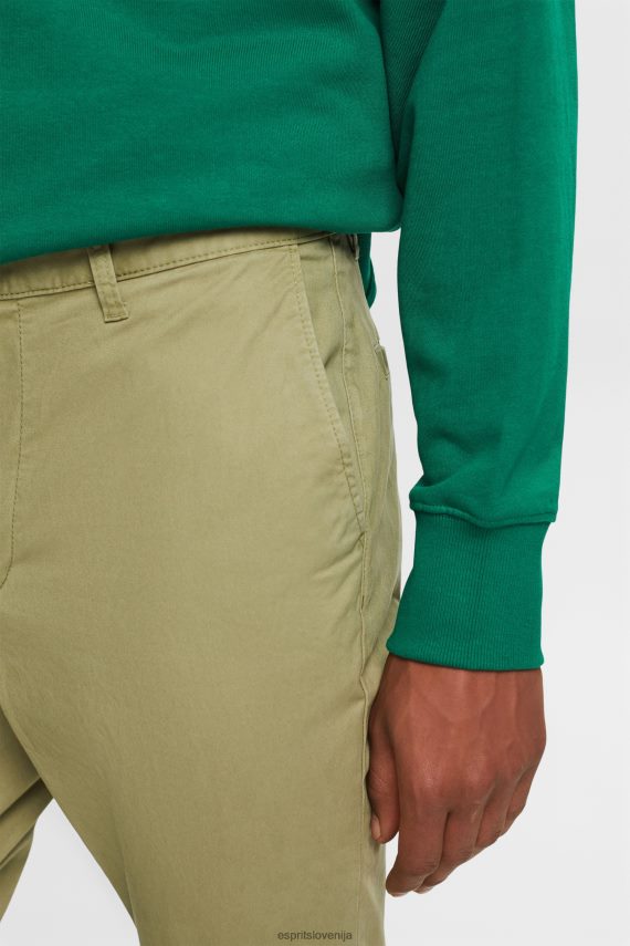 hlače in hlače sl Esprit moški ozke chino hlače svetlo kaki 6X446593