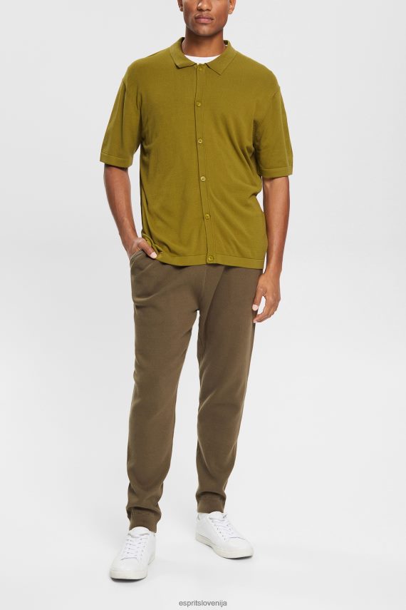 hlače in hlače sl Esprit moški pleten spodnji del trenirke kaki zelena 6X446908