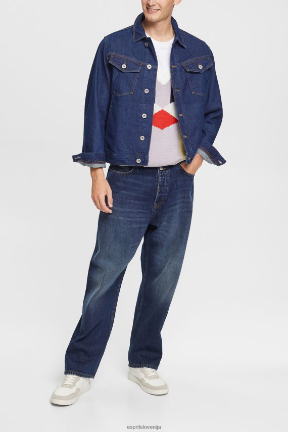 jakne sl Esprit moški Denim jakna modro temno pranje 6X446879