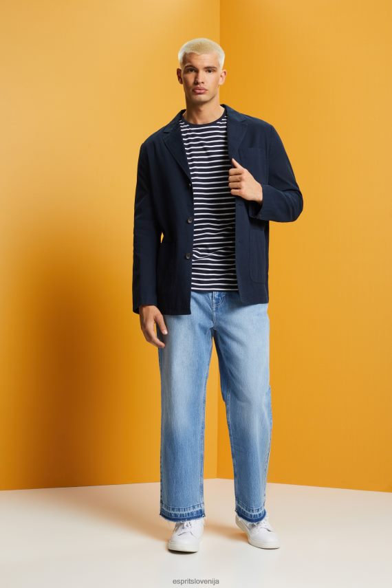 jakne sl Esprit moški blazer jakna iz bombažnega keperja mornarica 6X446621