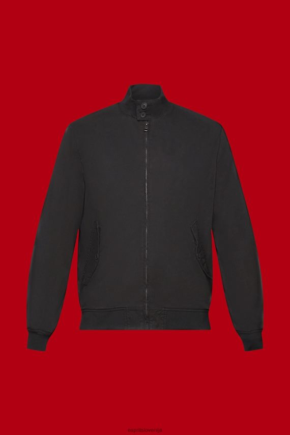 jakne sl Esprit moški bomber jakna s stoječim ovratnikom Črna 6X446713