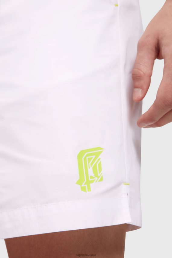 kratke hlače sl Esprit moški sproščene kratke hlače z neonskim pasom bela 6X446890