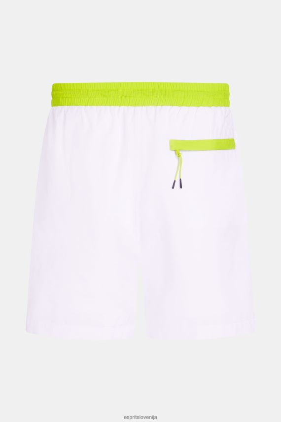 kratke hlače sl Esprit moški sproščene kratke hlače z neonskim pasom bela 6X446890
