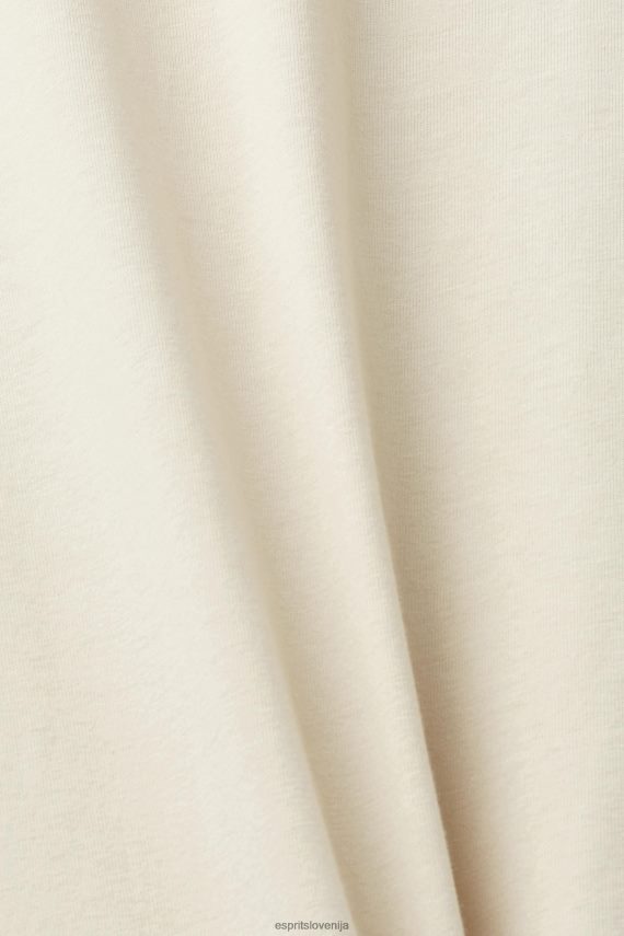 majice s kratkimi rokavi sl Esprit moški bombažna majica s potiskom logotipa svetlo taupe 6X446625