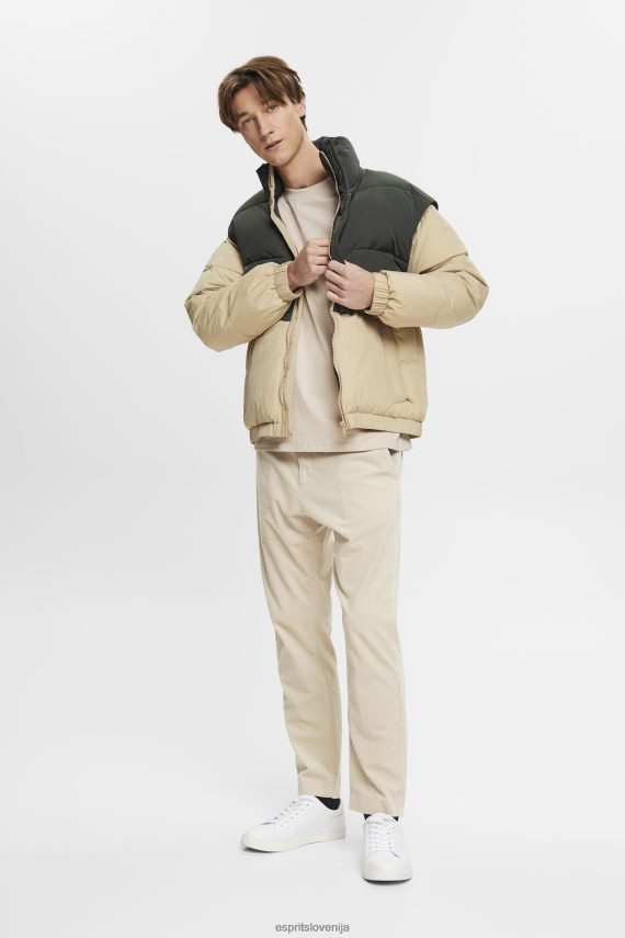 majice s kratkimi rokavi sl Esprit moški bombažna majica z okroglim izrezom svetlo taupe 6X446722