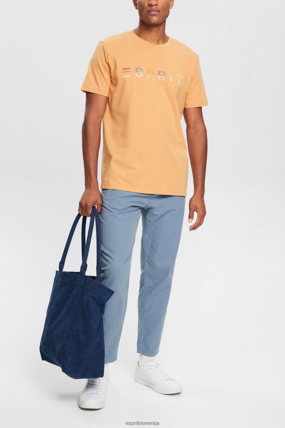 majice s kratkimi rokavi sl Esprit moški majica iz džersija z izvezenim logotipom breskev 6X446918