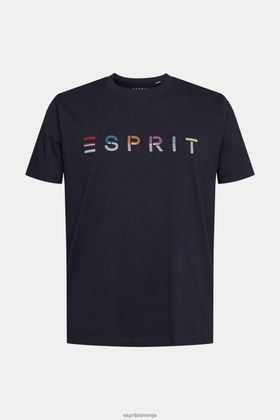 majice s kratkimi rokavi sl Esprit moški majica iz džersija z izvezenim logotipom mornarica 6X446917