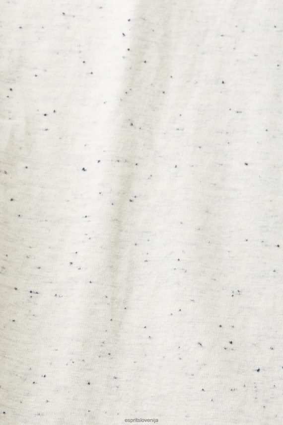 majice s kratkimi rokavi sl Esprit moški majica s pikčastim jerseyjem bela 6X446779