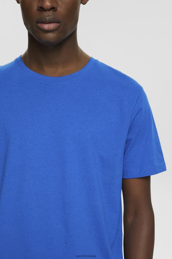 majice s kratkimi rokavi sl Esprit moški majica s pikčastim jerseyjem modra 6X446781