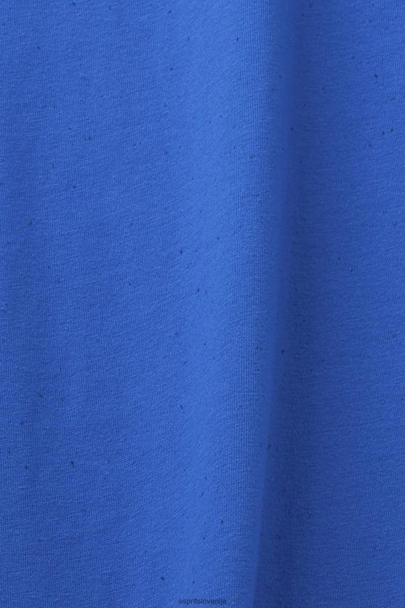 majice s kratkimi rokavi sl Esprit moški majica s pikčastim jerseyjem modra 6X446781