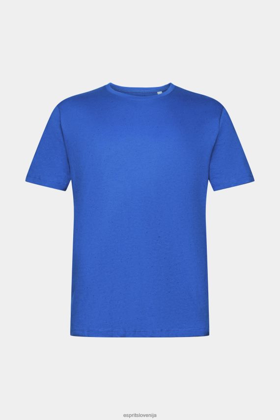 majice s kratkimi rokavi sl Esprit moški majica s pikčastim jerseyjem modra 6X446781