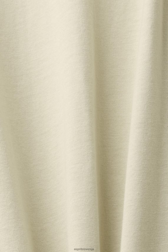 majice s kratkimi rokavi sl Esprit moški majica s potiskom logotipa bež 6X446600