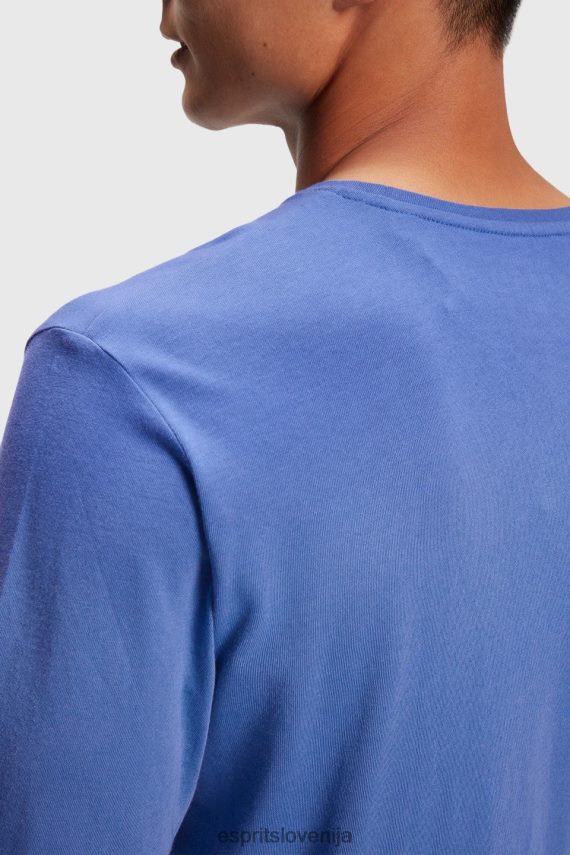 majice s kratkimi rokavi sl Esprit moški majica s potiskom logotipa modra 6X446867