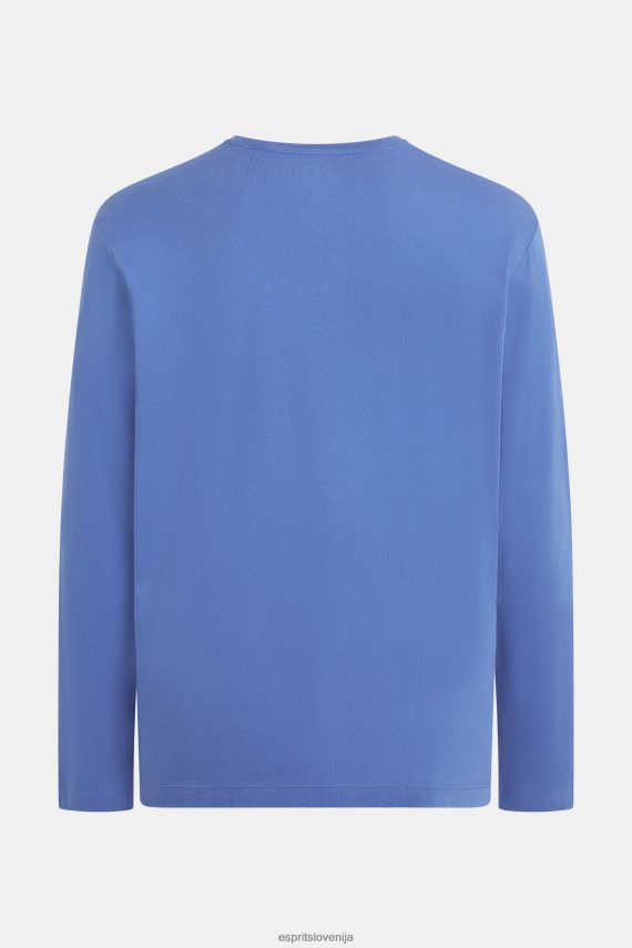 majice s kratkimi rokavi sl Esprit moški majica s potiskom logotipa modra 6X446867