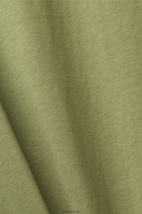 majice s kratkimi rokavi sl Esprit moški majica s potiskom logotipa olivno 6X446601