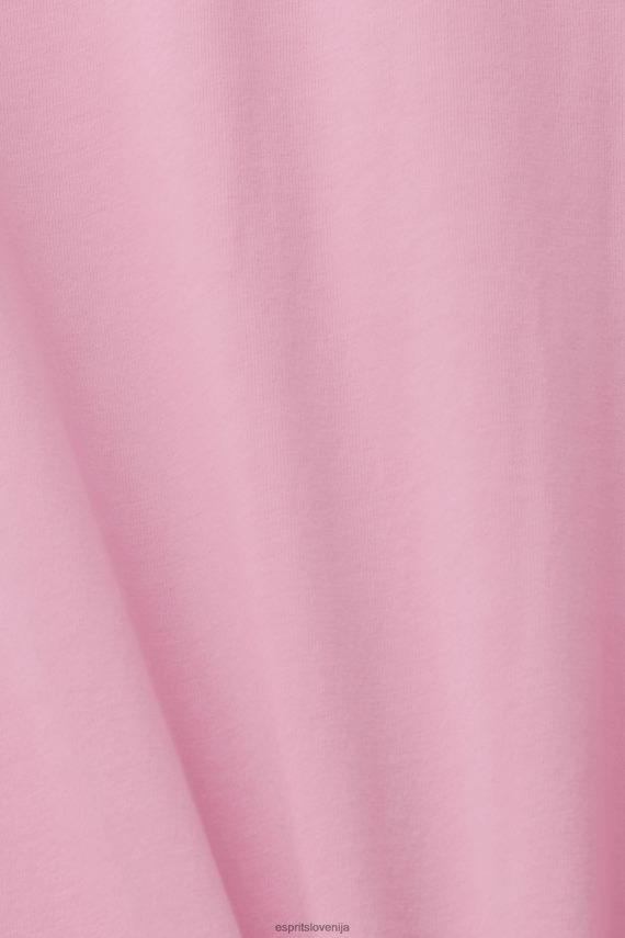 majice s kratkimi rokavi sl Esprit moški majica s potiskom logotipa roza 6X446603