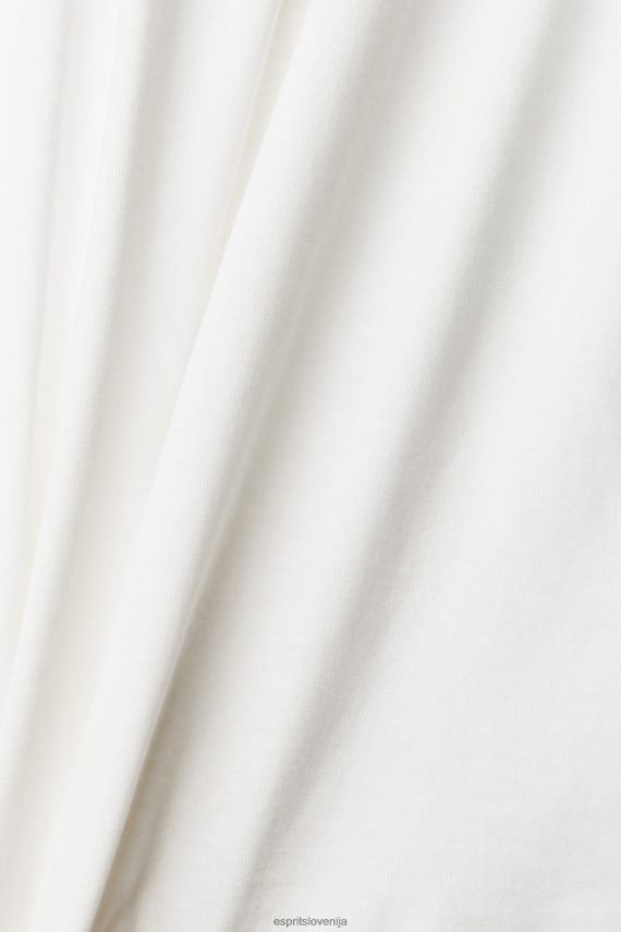 majice s kratkimi rokavi sl Esprit moški majica s potiskom logotipa v dresu umazano bela 6X446949