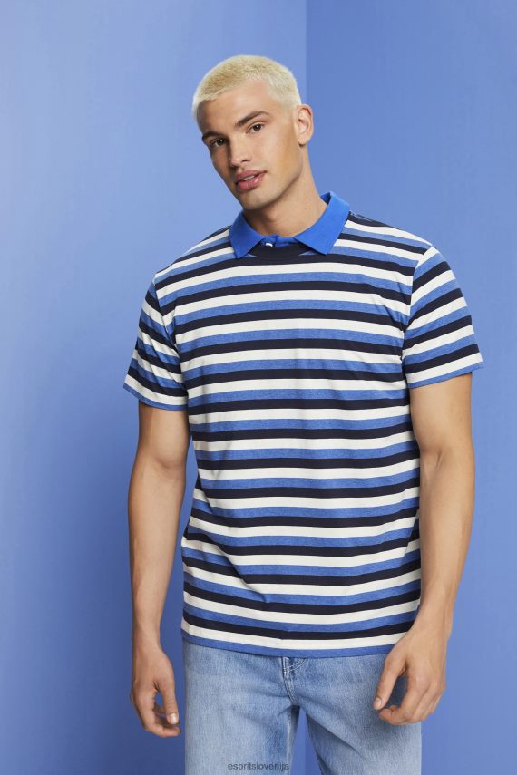majice s kratkimi rokavi sl Esprit moški majica s črtastim jerseyjem, 100% bombaž mornarica 6X446736