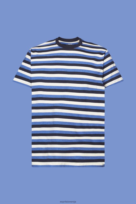 majice s kratkimi rokavi sl Esprit moški majica s črtastim jerseyjem, 100% bombaž mornarica 6X446736