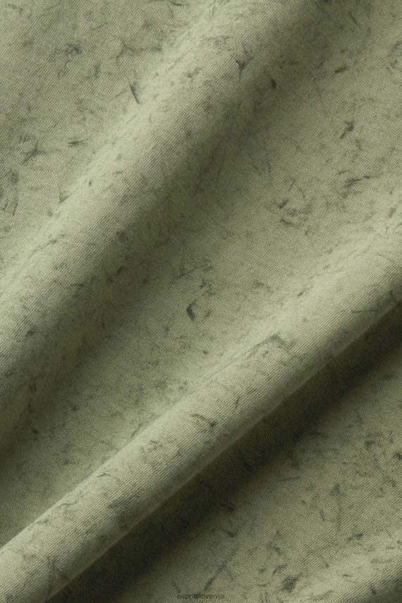 majice s kratkimi rokavi sl Esprit moški majica s spranim učinkom svetlo kaki 6X446752