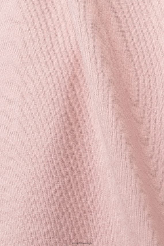 majice s kratkimi rokavi sl Esprit moški majica z logotipom, 100% bombaž stara roza 6X446589