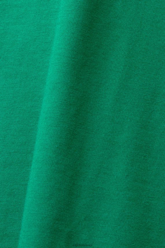 majice s kratkimi rokavi sl Esprit moški majica z logotipom, 100% bombaž temno zelena 6X446588