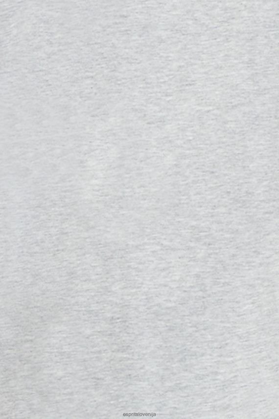 majice s kratkimi rokavi sl Esprit moški majica z logotipom v mat sijaju svetlo siva 6X446615