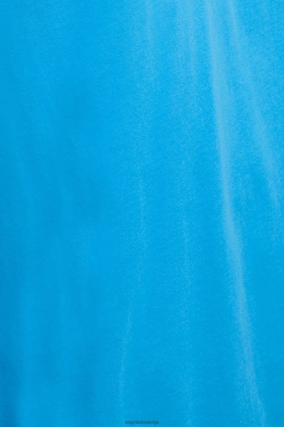 majice s kratkimi rokavi sl Esprit moški majica z logotipom v mat sijaju turkizna 6X446618
