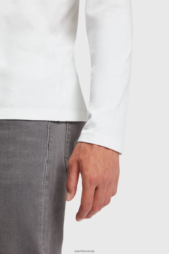 majice s kratkimi rokavi sl Esprit moški navadna majica iz polnega jerseyja bela 6X446859