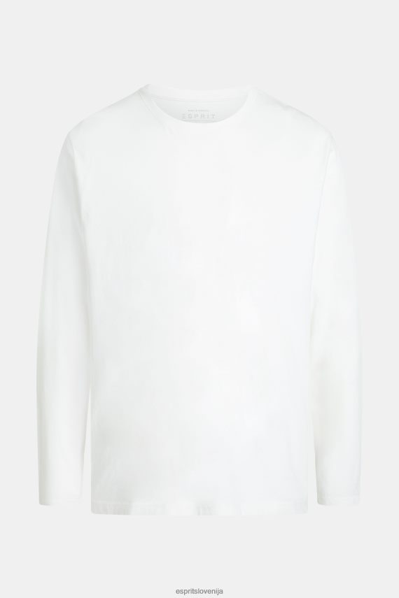 majice s kratkimi rokavi sl Esprit moški navadna majica iz polnega jerseyja bela 6X446859