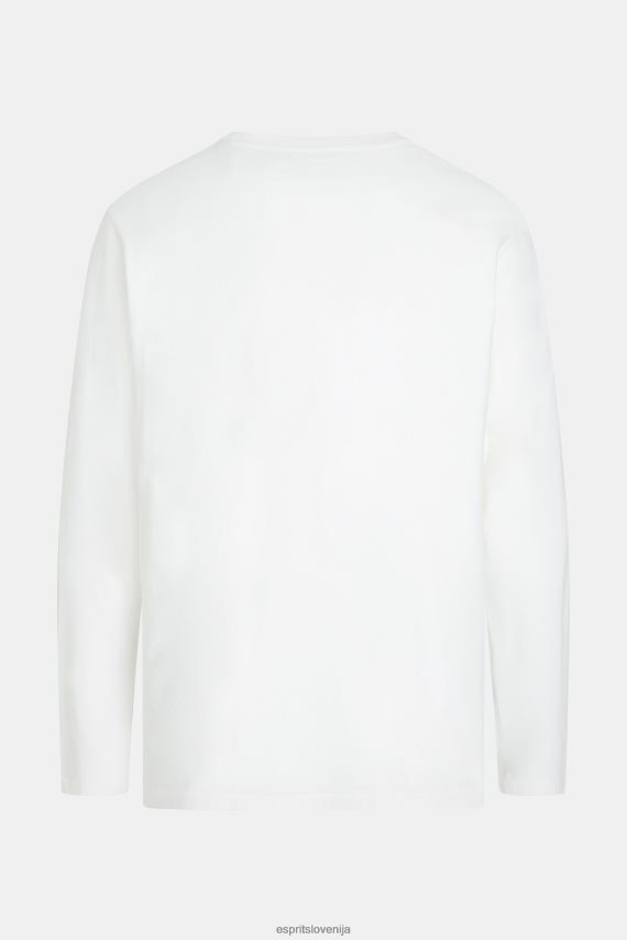 majice s kratkimi rokavi sl Esprit moški navadna majica iz polnega jerseyja bela 6X446859