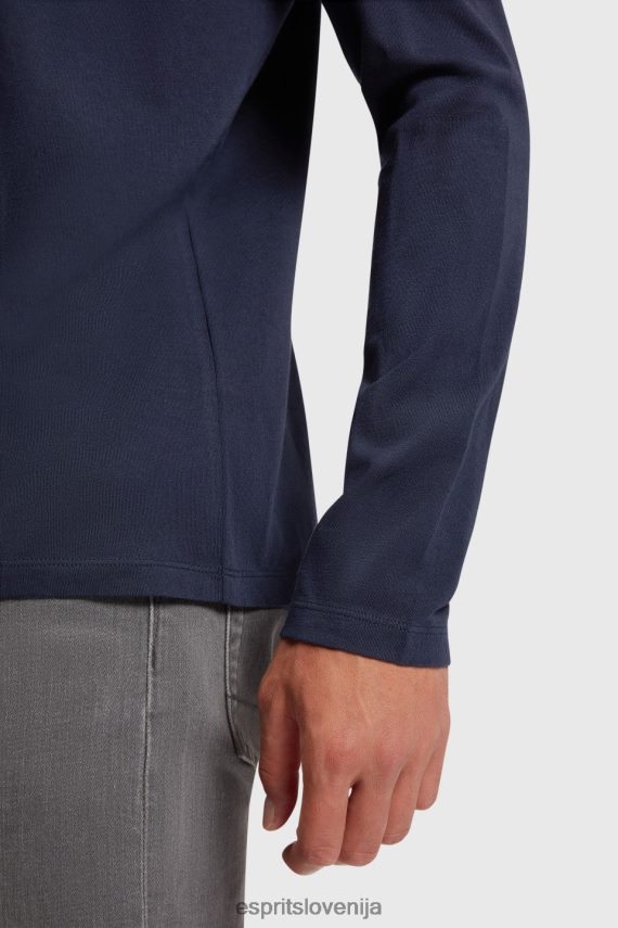 majice s kratkimi rokavi sl Esprit moški navadna majica iz polnega jerseyja mornarica 6X446860