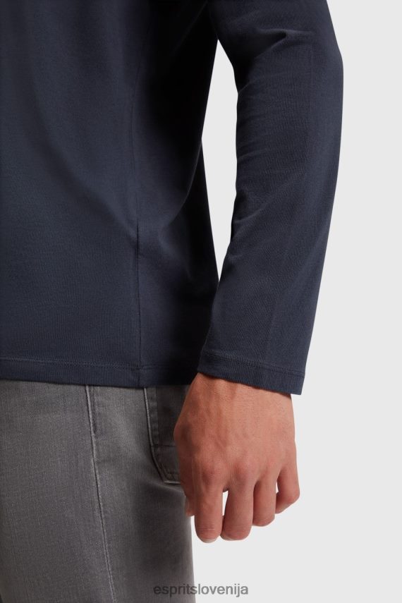 majice s kratkimi rokavi sl Esprit moški navadna majica iz polnega jerseyja Črna 6X446858