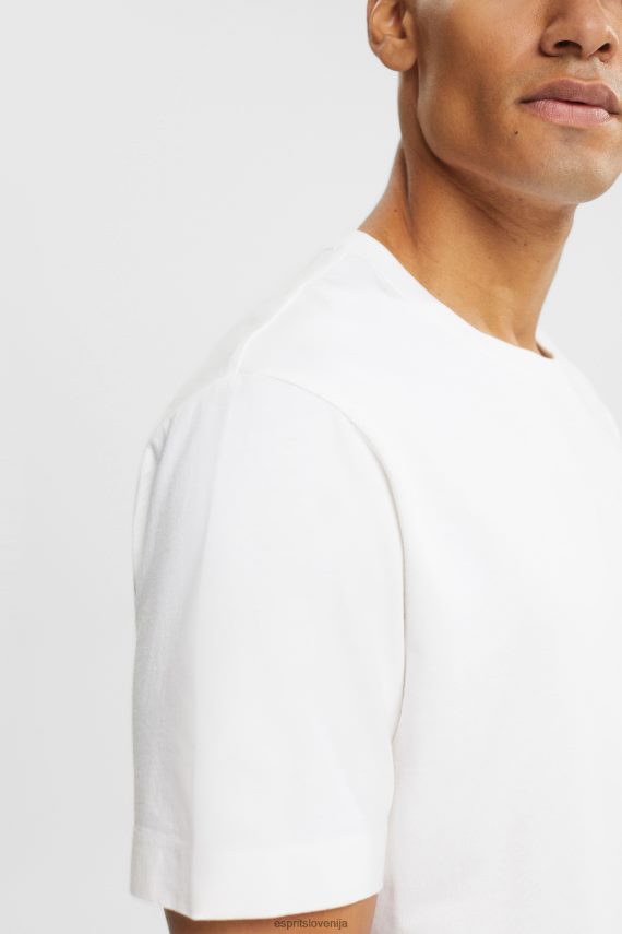 majice s kratkimi rokavi sl Esprit moški navadna majica s kratkimi rokavi bela 6X446929