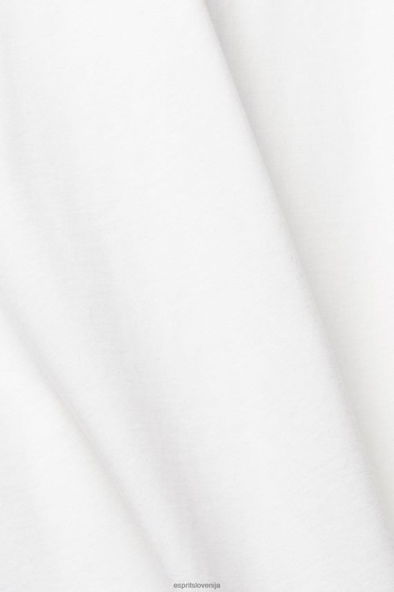 majice s kratkimi rokavi sl Esprit moški navadna majica s kratkimi rokavi bela 6X446929