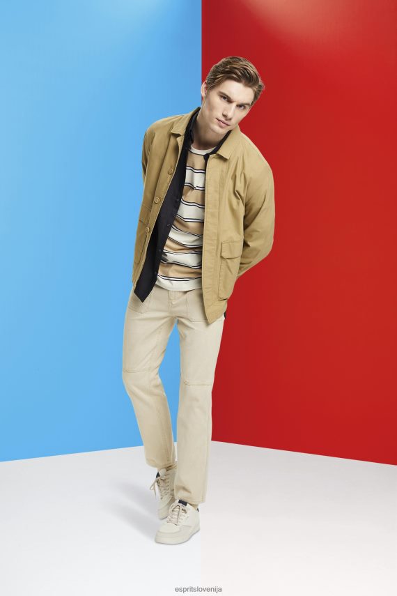 majice s kratkimi rokavi sl Esprit moški črtasta majica s kratkimi rokavi iz trajnostnega bombaža led 6X446707