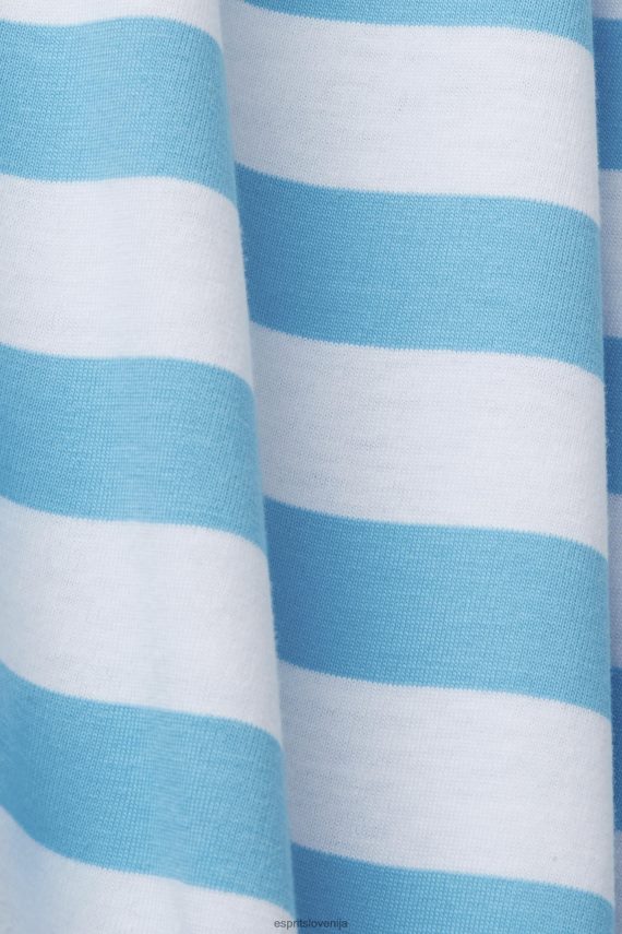 majice s kratkimi rokavi sl Esprit moški trajnostna bombažna črtasta majica s kratkimi rokavi modra 6X446743