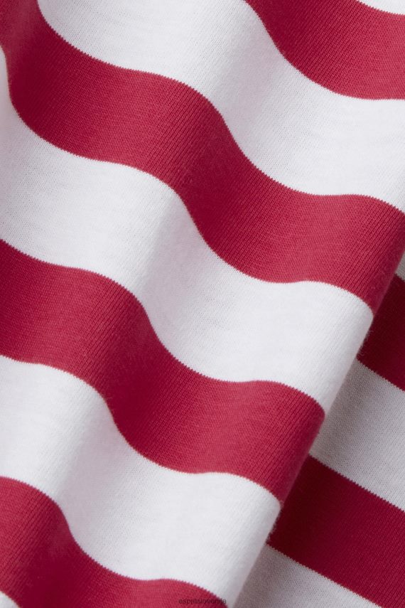 majice s kratkimi rokavi sl Esprit moški trajnostna bombažna črtasta majica s kratkimi rokavi roza 6X446744