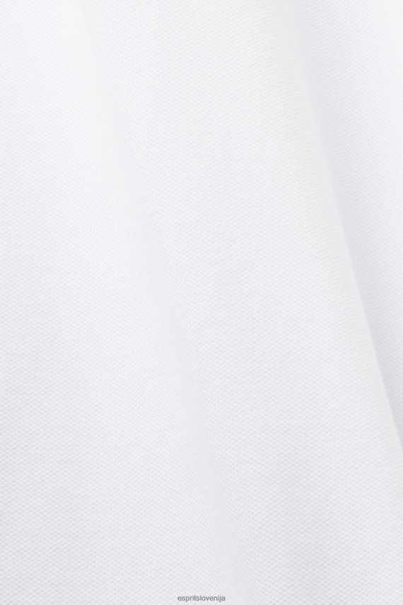 polos sl Esprit moški bombažna mrežasta polo majica bela 6X446567